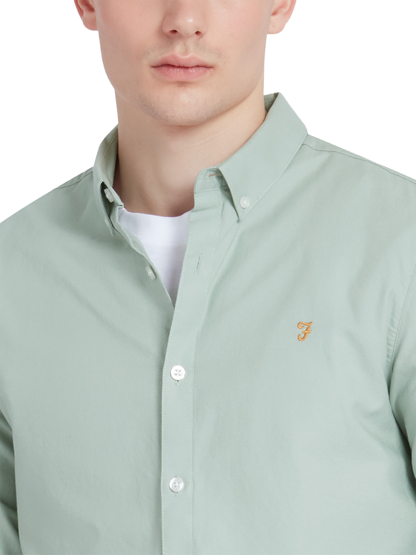 Product image 3 of 3, which shows Farah Brewer Organic Cotton Slim Fit Shirt, Grove Green, S