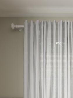 John Lewis Ladder Stitch Hidden Tab Voile Panel, White