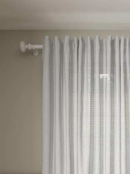 John Lewis Ladder Stitch Hidden Tab Voile Panel, White