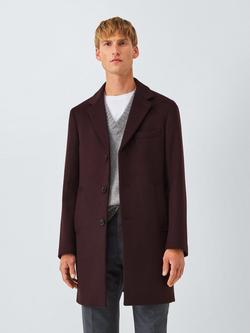 John Lewis Wool Blend Epsom Coat, Burgundy
