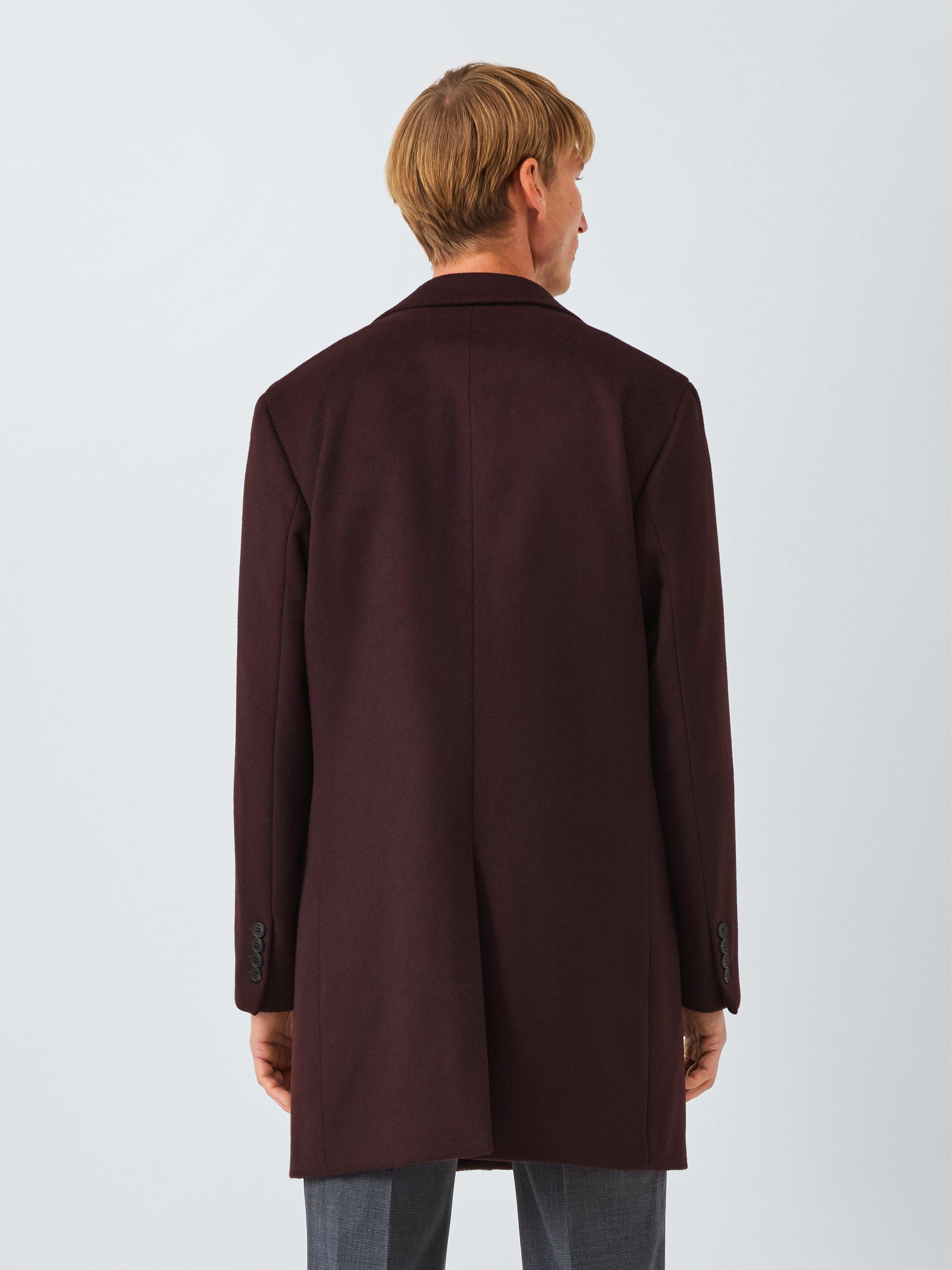 Product image 2 of 7, which shows John Lewis Wool Blend Epsom Coat, Burgundy, S