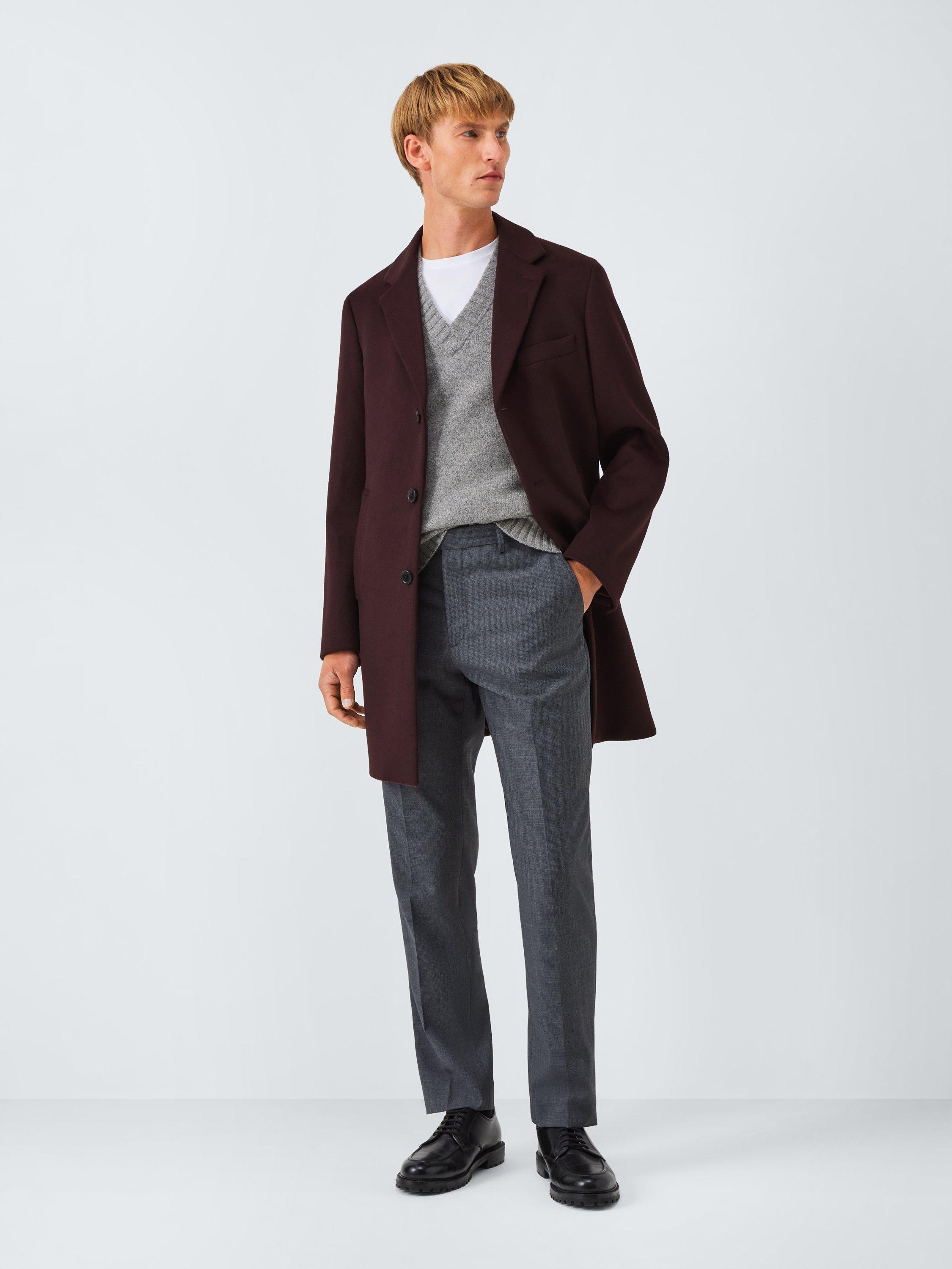 Product image 3 of 7, which shows John Lewis Wool Blend Epsom Coat, Burgundy, S