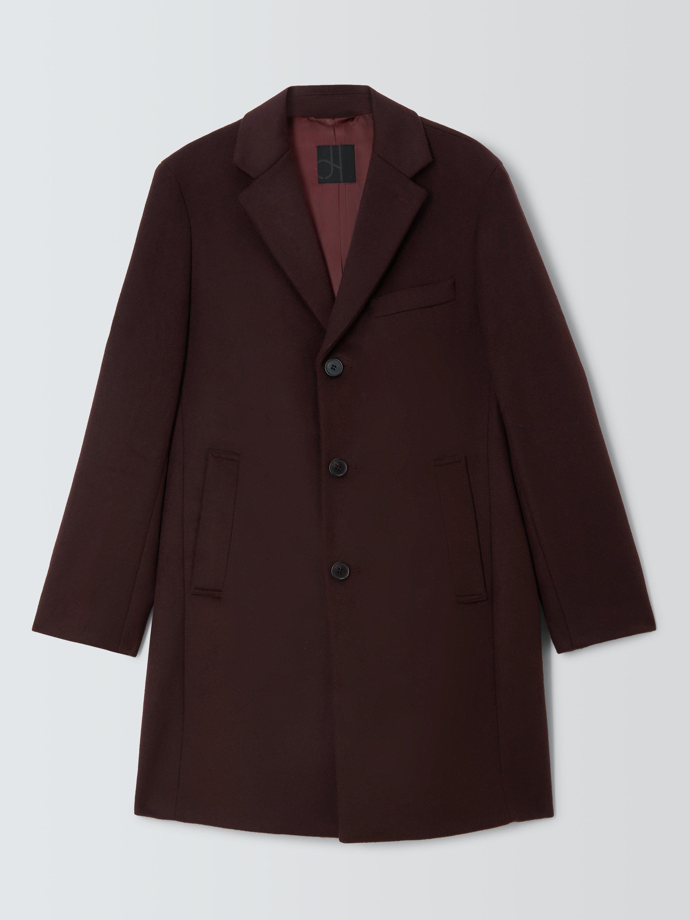 Product image 4 of 7, which shows John Lewis Wool Blend Epsom Coat, Burgundy, S