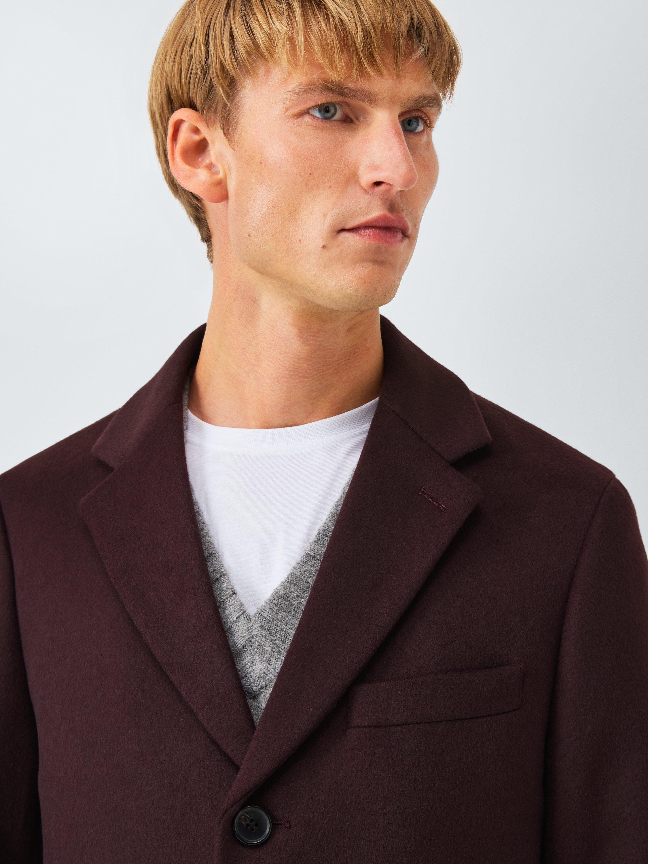 Product image 5 of 7, which shows John Lewis Wool Blend Epsom Coat, Burgundy, S