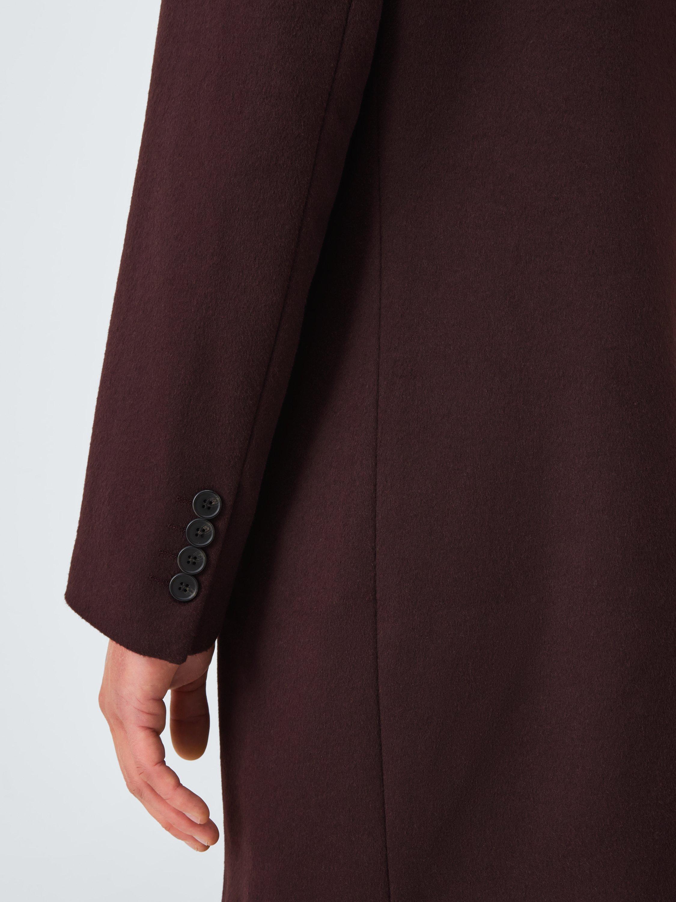 Product image 6 of 7, which shows John Lewis Wool Blend Epsom Coat, Burgundy, S