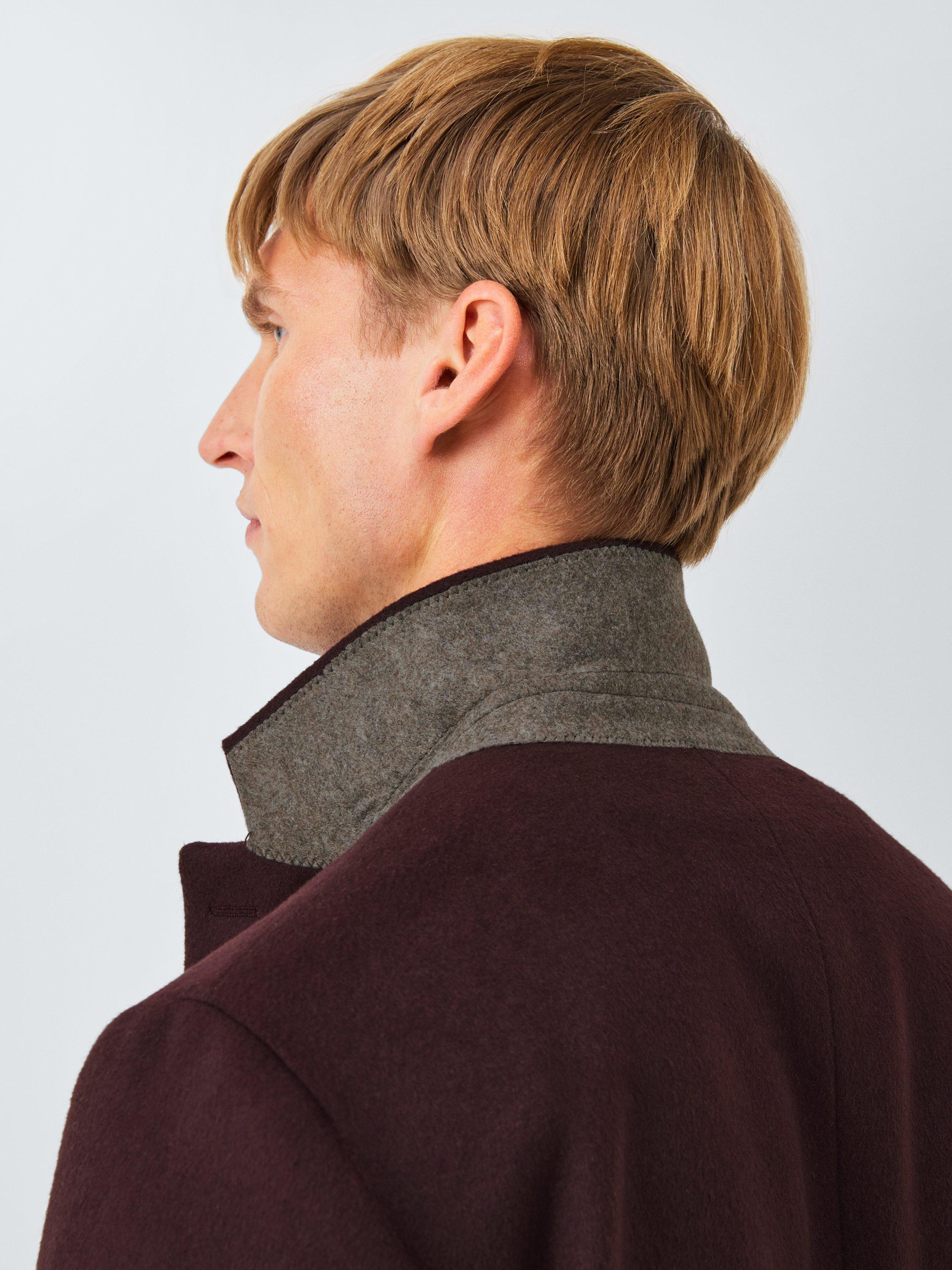 Product image 7 of 7, which shows John Lewis Wool Blend Epsom Coat, Burgundy, S