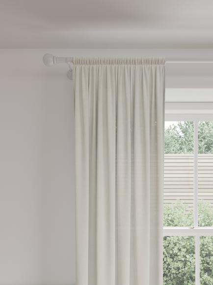 John Lewis Linen Polyester Blend Slot Top Voile Panel, White