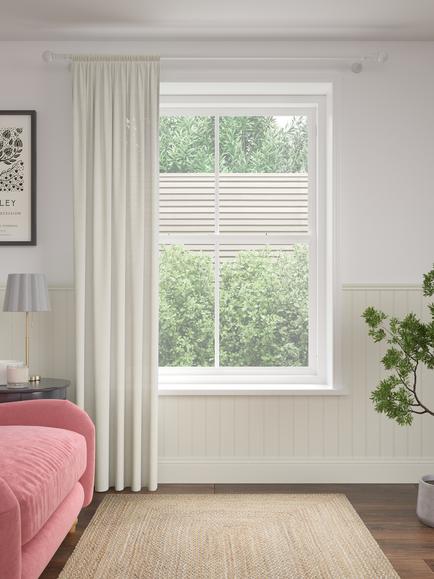 John Lewis Linen Polyester Blend Slot Top Voile Panel - view 2, White
