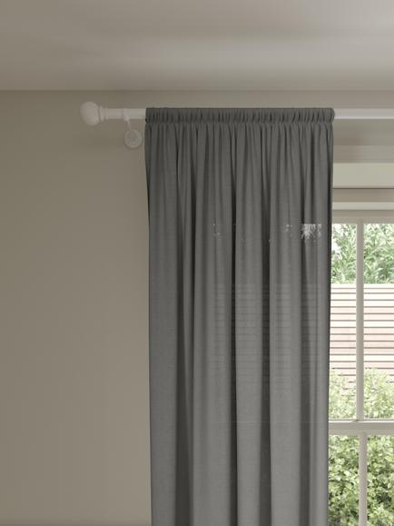 John Lewis Linen Polyester Blend Slot Top Voile Panel, Grey