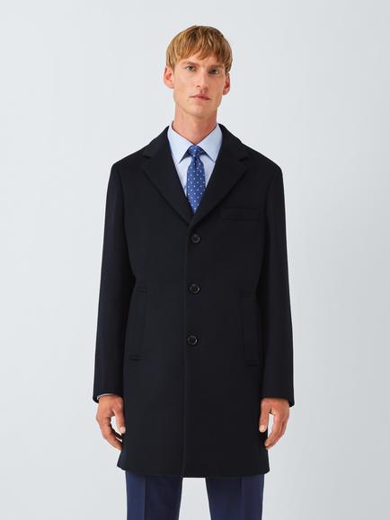 John Lewis Wool Blend Epsom Coat, Navy