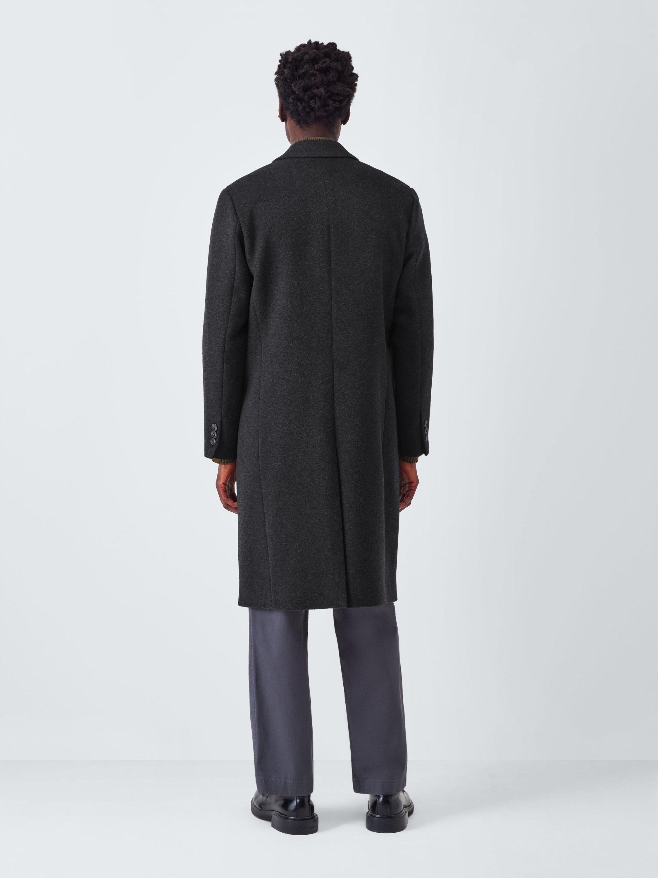 Product image 2 of 7, which shows John Lewis Longline Wool Blend Epsom Coat, Charcoal, S