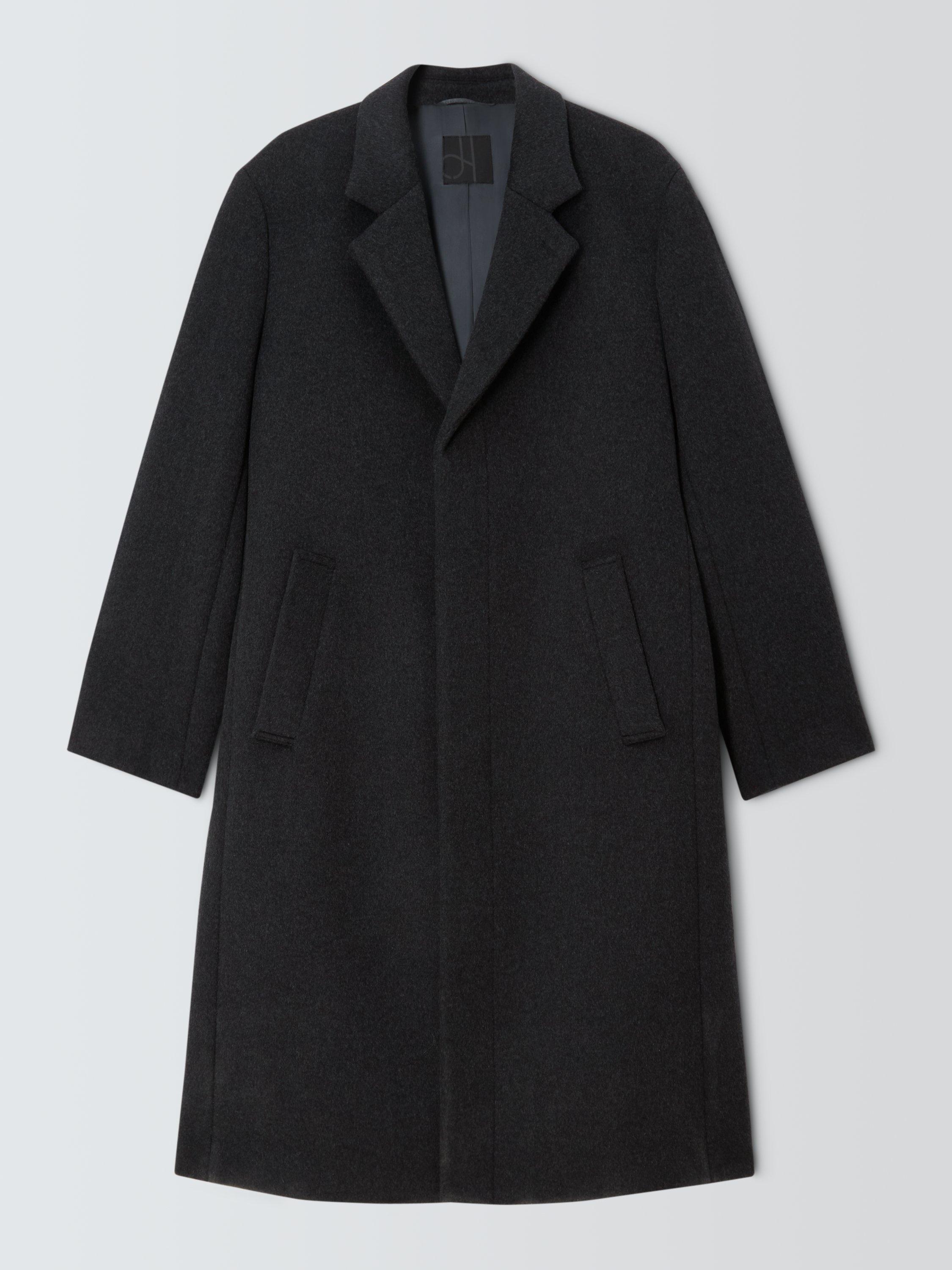 Product image 4 of 7, which shows John Lewis Longline Wool Blend Epsom Coat, Charcoal, S