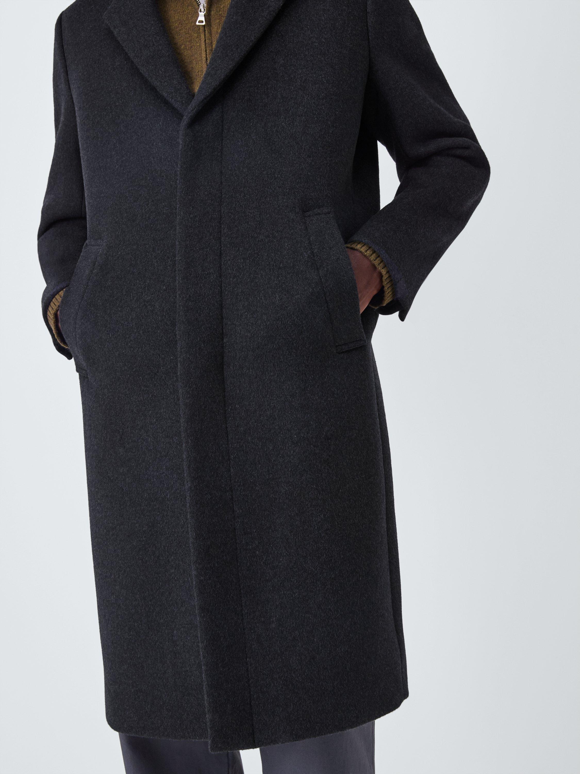 Product image 6 of 7, which shows John Lewis Longline Wool Blend Epsom Coat, Charcoal, S