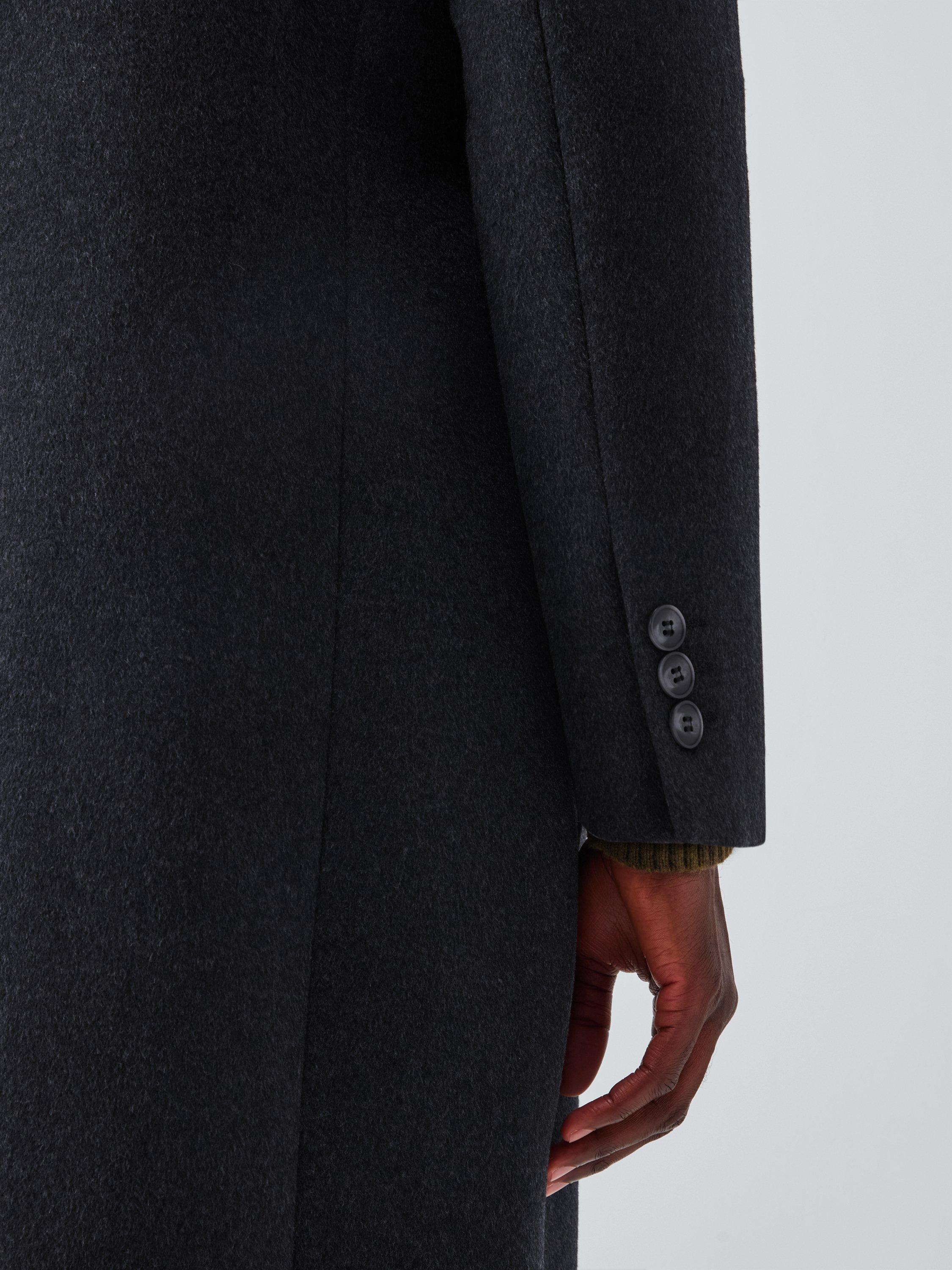 Product image 7 of 7, which shows John Lewis Longline Wool Blend Epsom Coat, Charcoal, S
