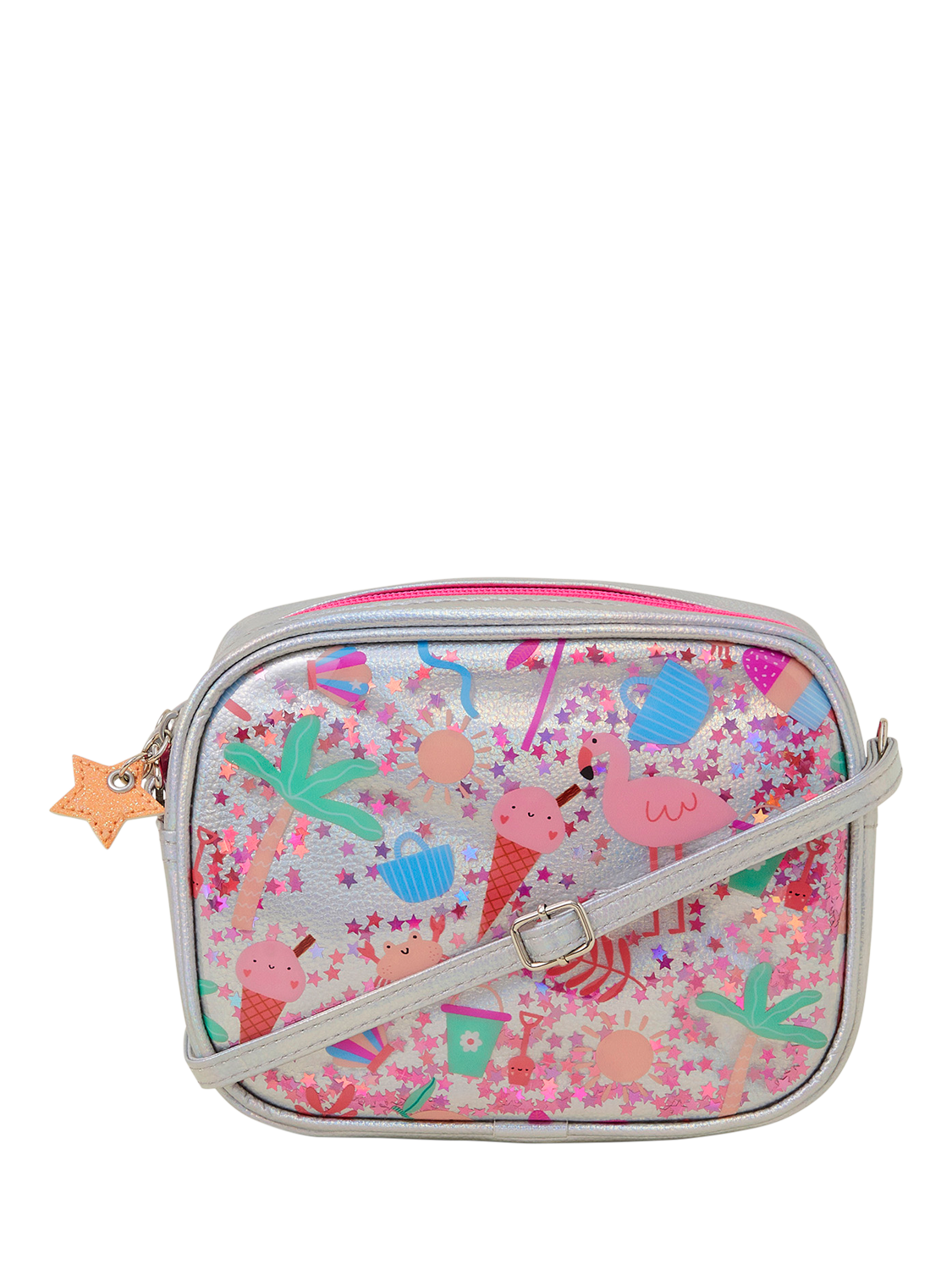Angels by Accessorize Kids' Beach Print Confetti Cross Body Bag, Pastel/Multi