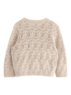 Lindex Kids' Baby Organic Cotton Textured Cardigan, Light Grey - view 2, Light Grey