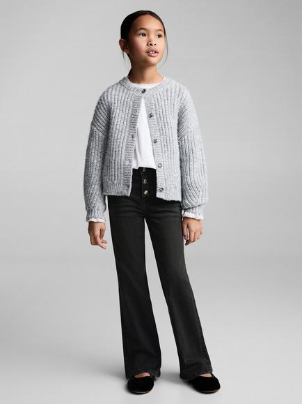 Mango Kids' Flare Jeans, Open Grey
