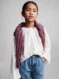 Mango Kids' Paperbag Jeans, Open Blue