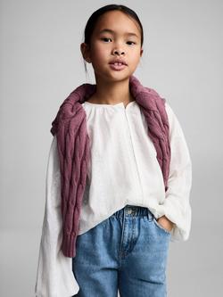 Mango Kids' Paperbag Jeans, Open Blue, Open Blue