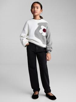 Mango Kids' Paperbag Jeans, Open Grey - view 2, Open Grey