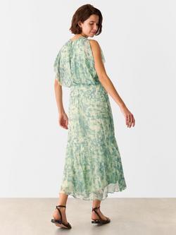 Whistles Dashed Brush Marks Midi Dress - view 2, Green/Multi