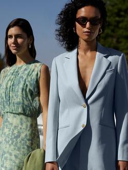 Whistles Petite Dashed Brushmarks Midi Dress, Green/Multi - view 2, Green/Multi