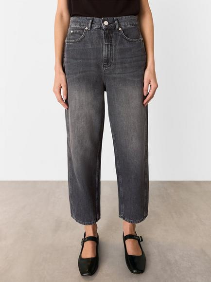 Whistles Authentic Barrel Leg Jeans, Grey