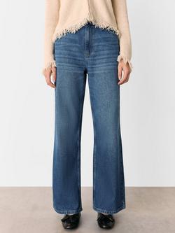 Whistles Pure Cotton Straight Leg Jeans, Blue