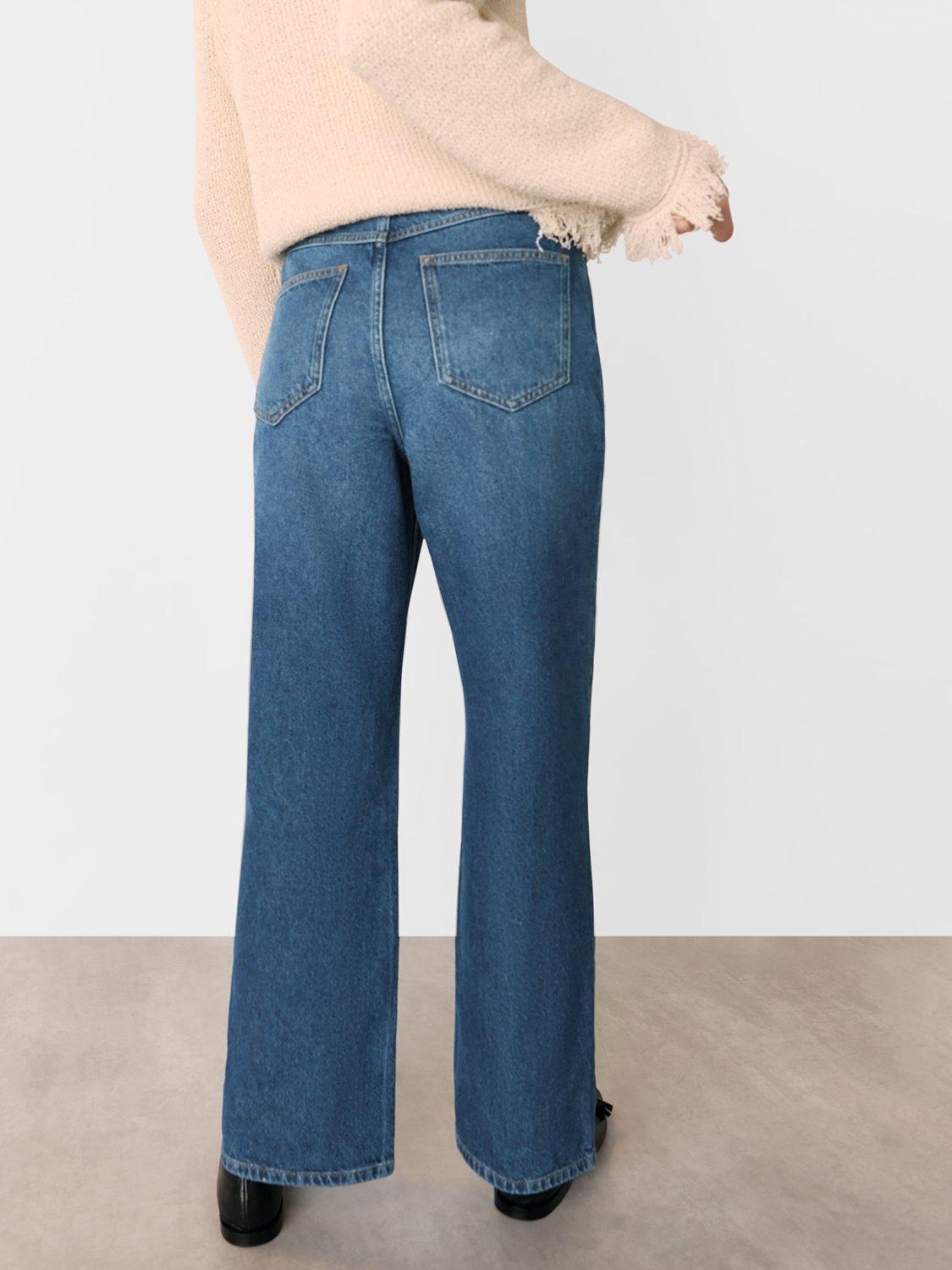 Product image 2 of 5, which shows Whistles Pure Cotton Straight Leg Jeans, Blue, 26