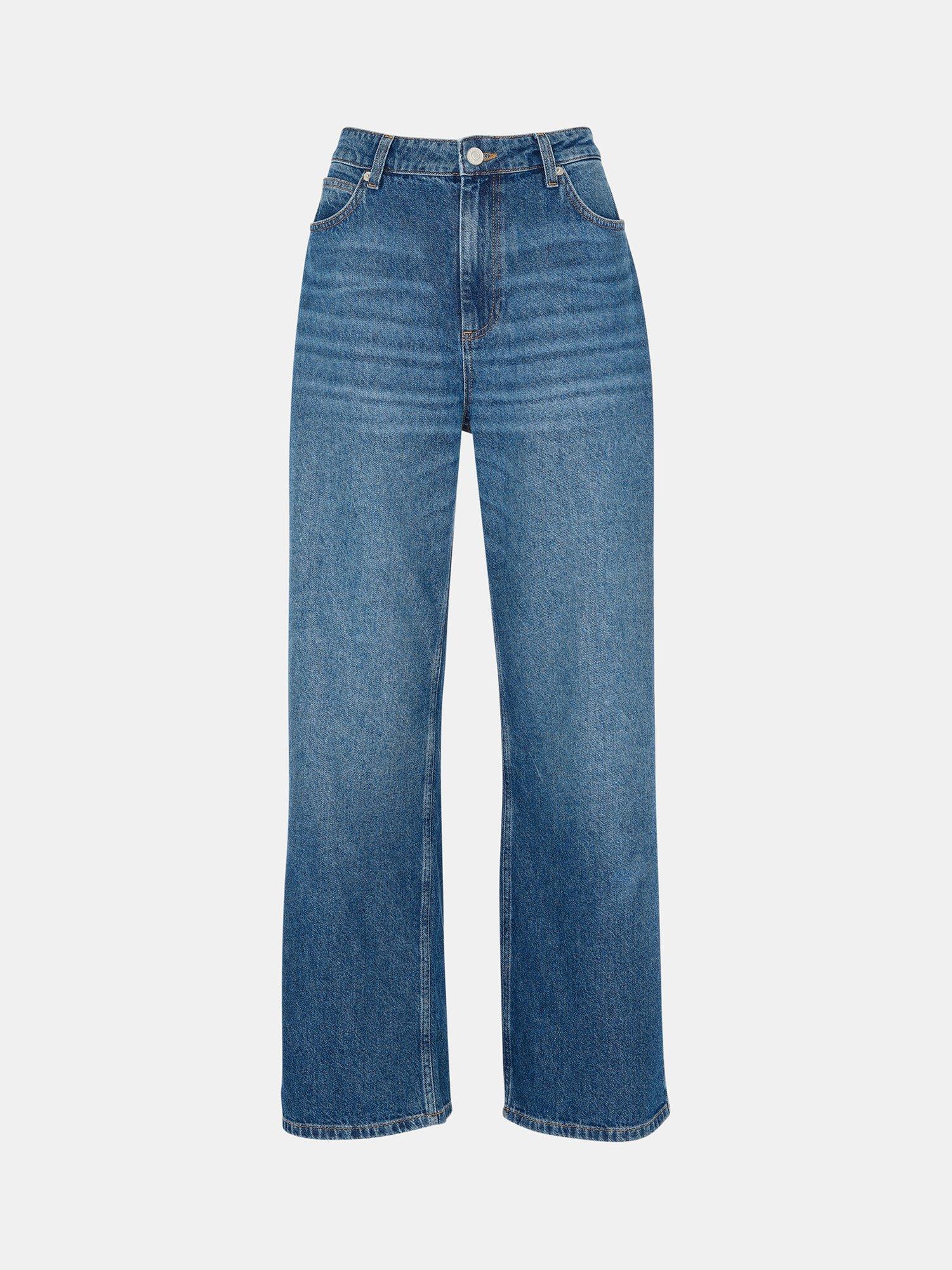 Product image 5 of 5, which shows Whistles Pure Cotton Straight Leg Jeans, Blue, 26