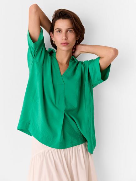 Whistles Sasha Relaxed Shirt, Green, Green