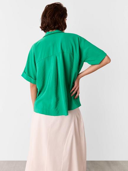 Whistles Sasha Relaxed Shirt, Green - view 2, Green