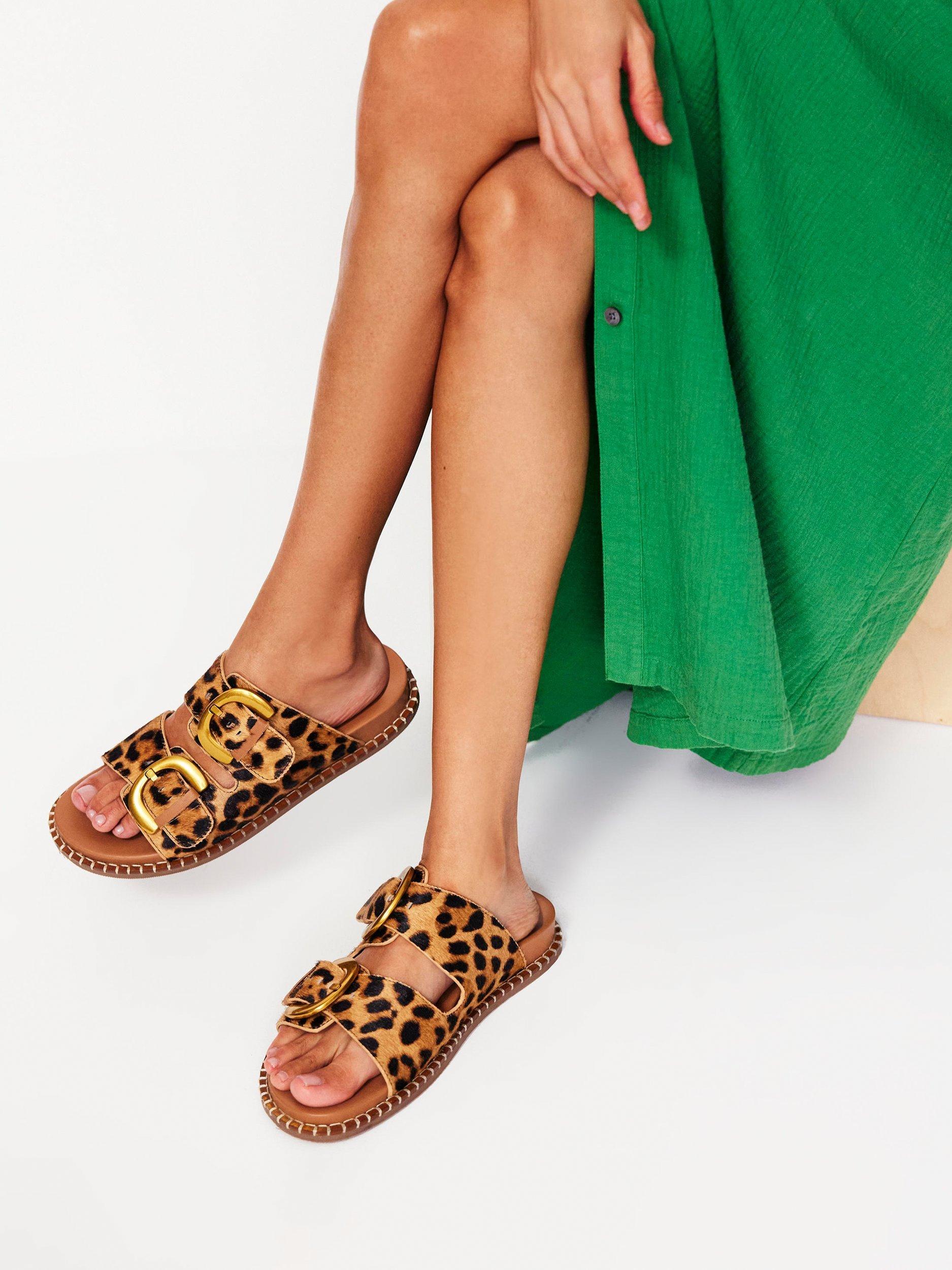 Product image 2 of 5, which shows Boden Alberta Footbed Sandals, Brown/Multi, 4