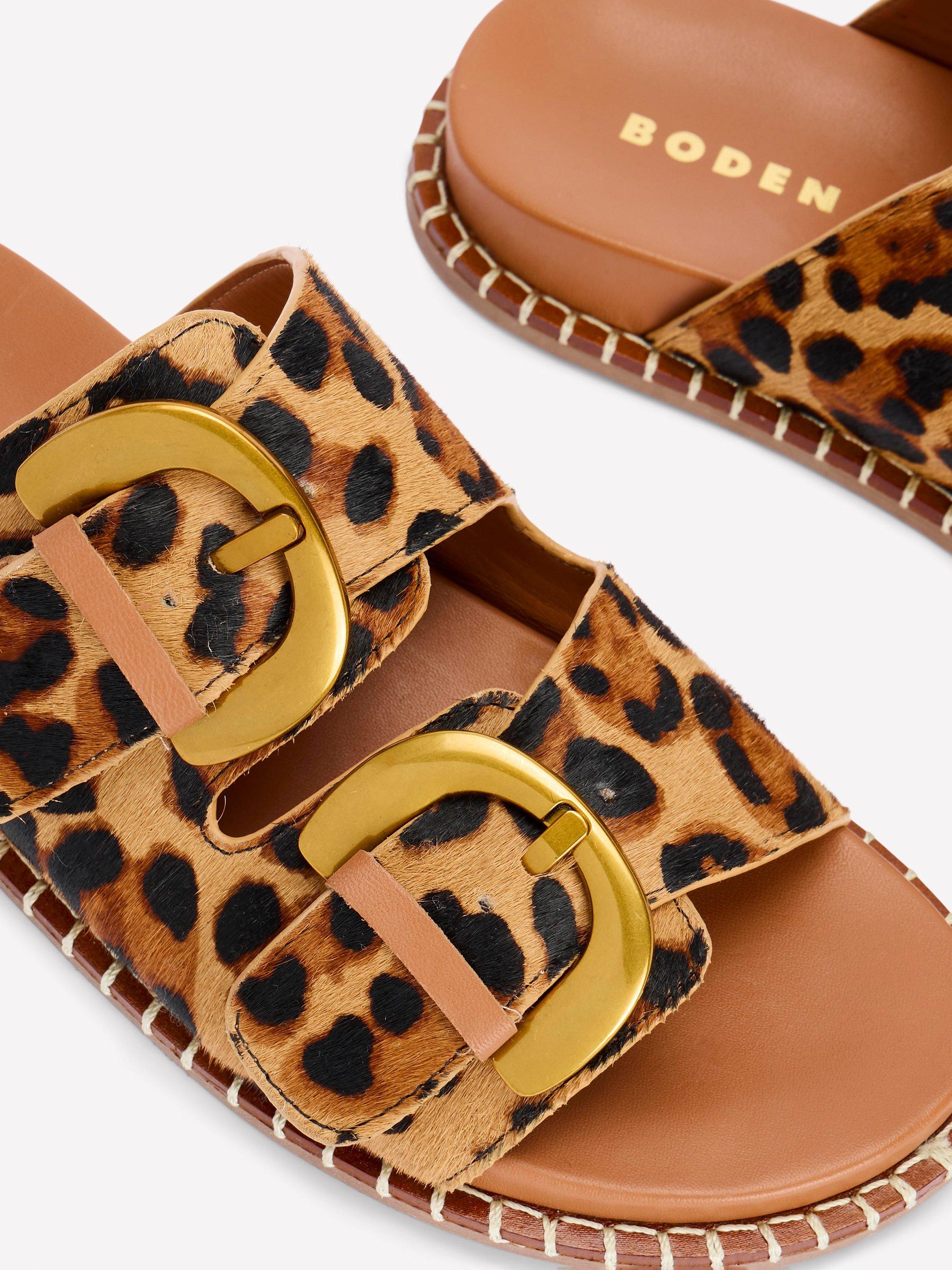 Product image 4 of 5, which shows Boden Alberta Footbed Sandals, Brown/Multi, 4