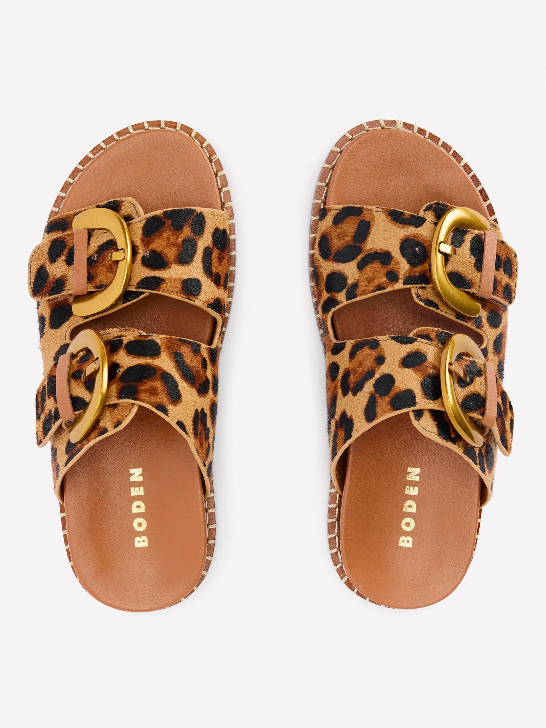 Product image 5 of 5, which shows Boden Alberta Footbed Sandals, Brown/Multi, 4