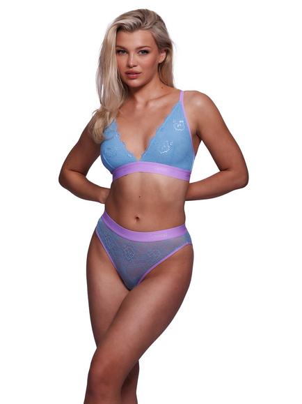 Lemonade Dolls Signature Lace Bralette, Light Blue, Light Blue