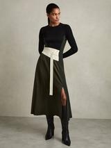 Reiss Caprice Wool Blend Dress, Ivory/Multi