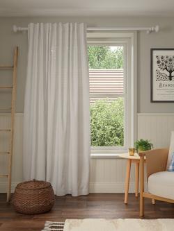 John Lewis Cotton/Linen Hidden Tab Voile Panel - view 2, Warm White