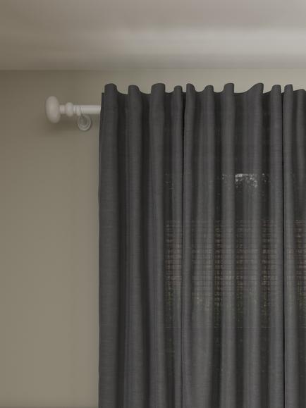 John Lewis Cotton/Linen Hidden Tab Voile Panel, Light Grey