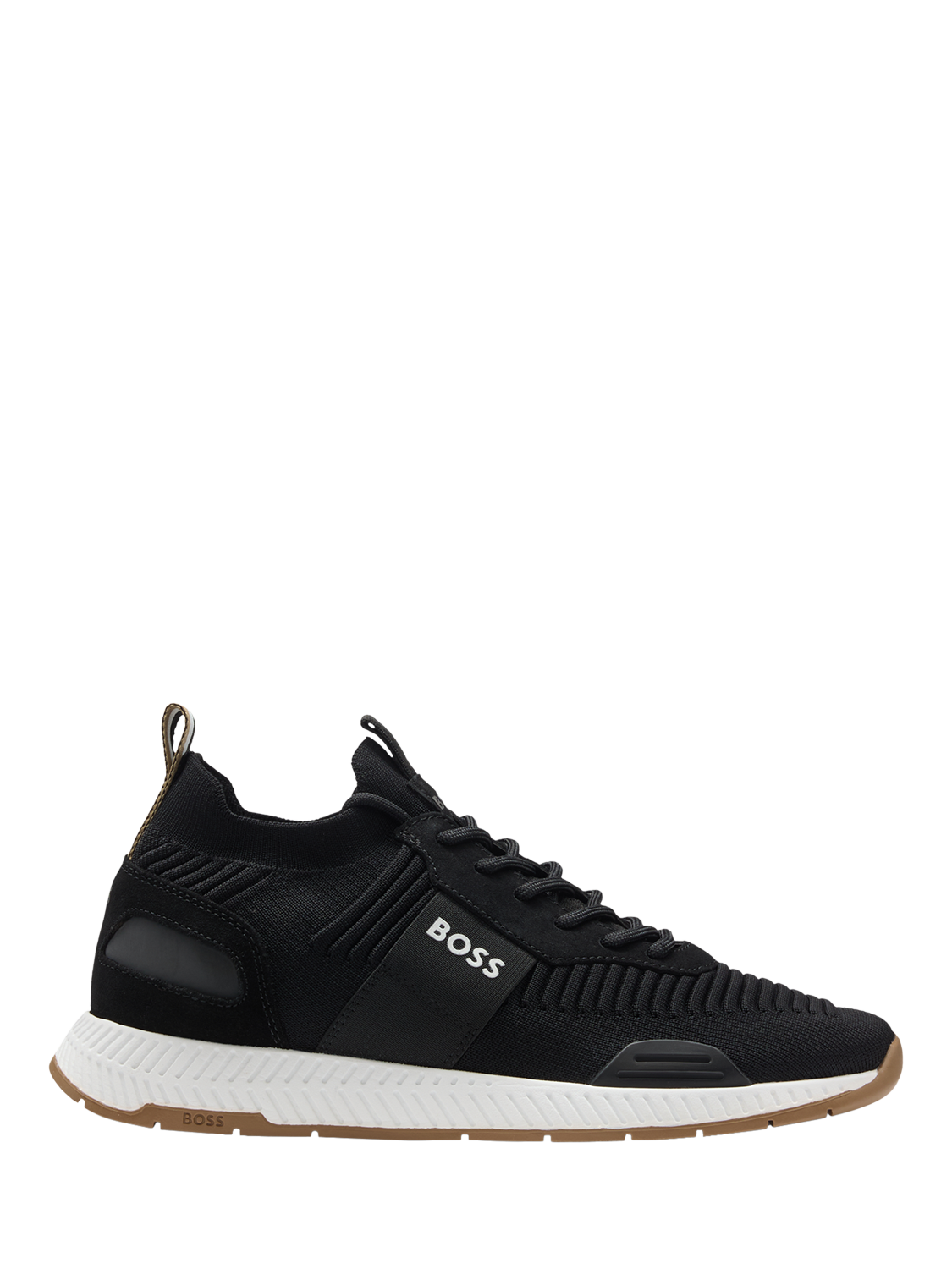 Product image 1 of 5, which shows BOSS Lace-Up Trainers, Charcoal, 6