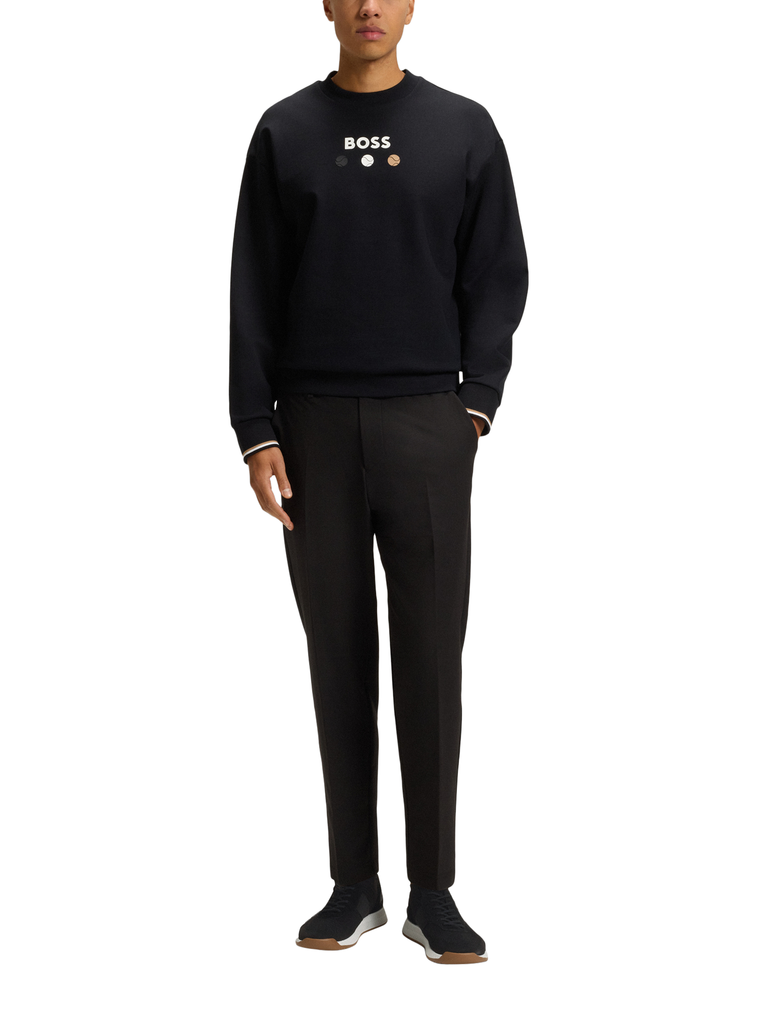 Product image 5 of 5, which shows BOSS Lace-Up Trainers, Charcoal, 6