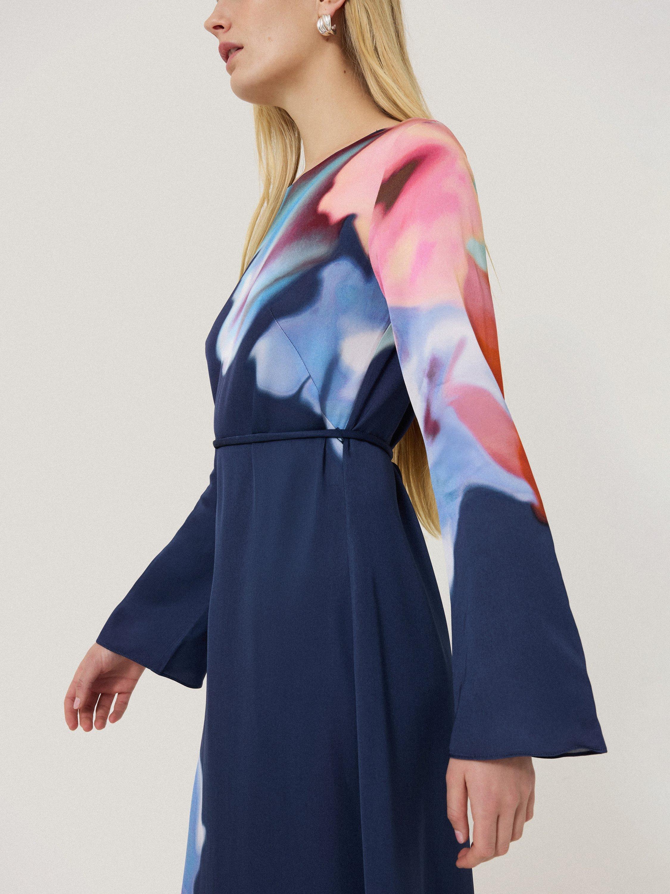 Product image 5 of 5, which shows Jigsaw Dreamy Floral Midi Dress, Navy, 6