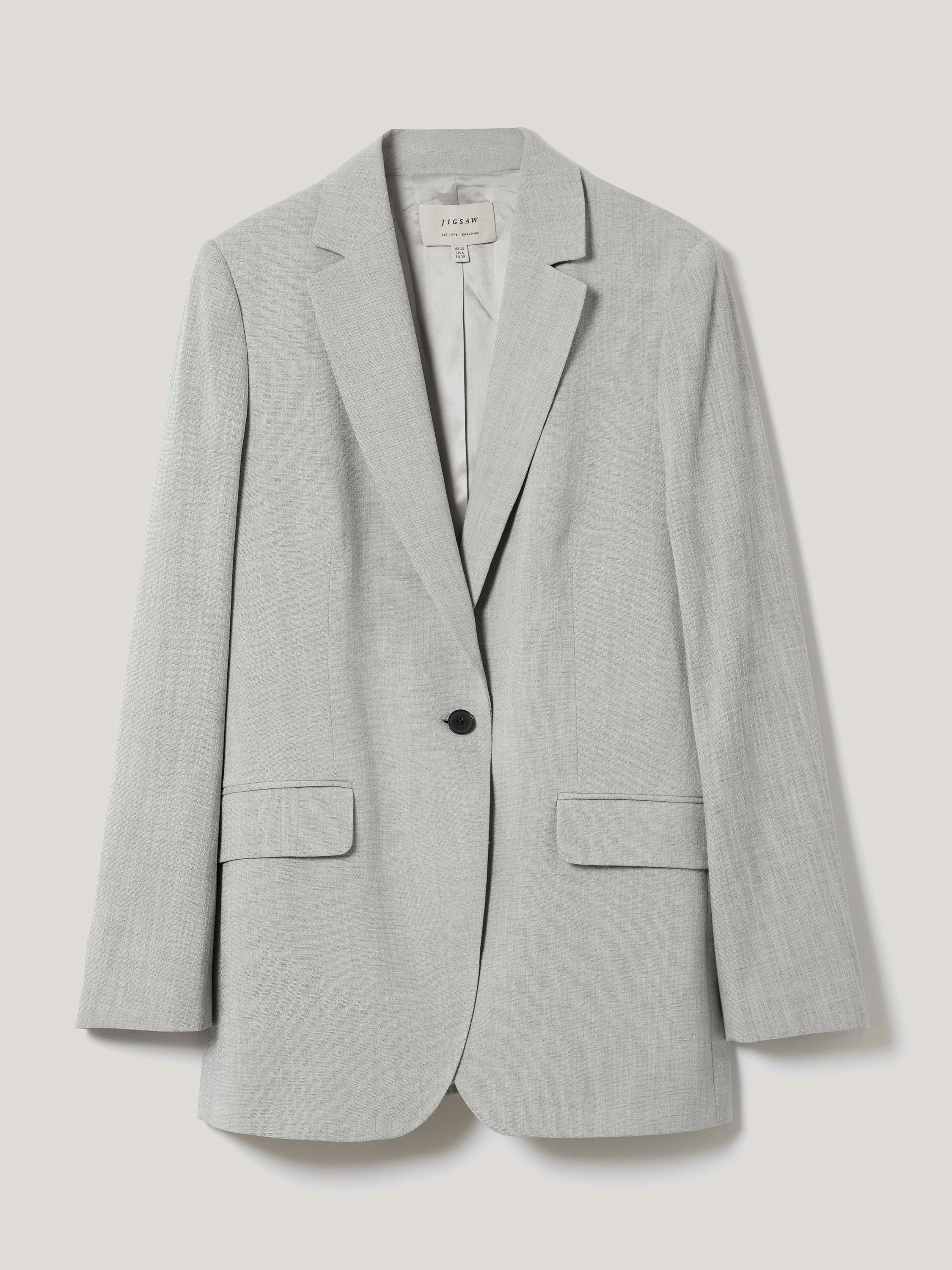 Product image 5 of 6, which shows Jigsaw Knox Crosshatch Blazer, Grey, 8