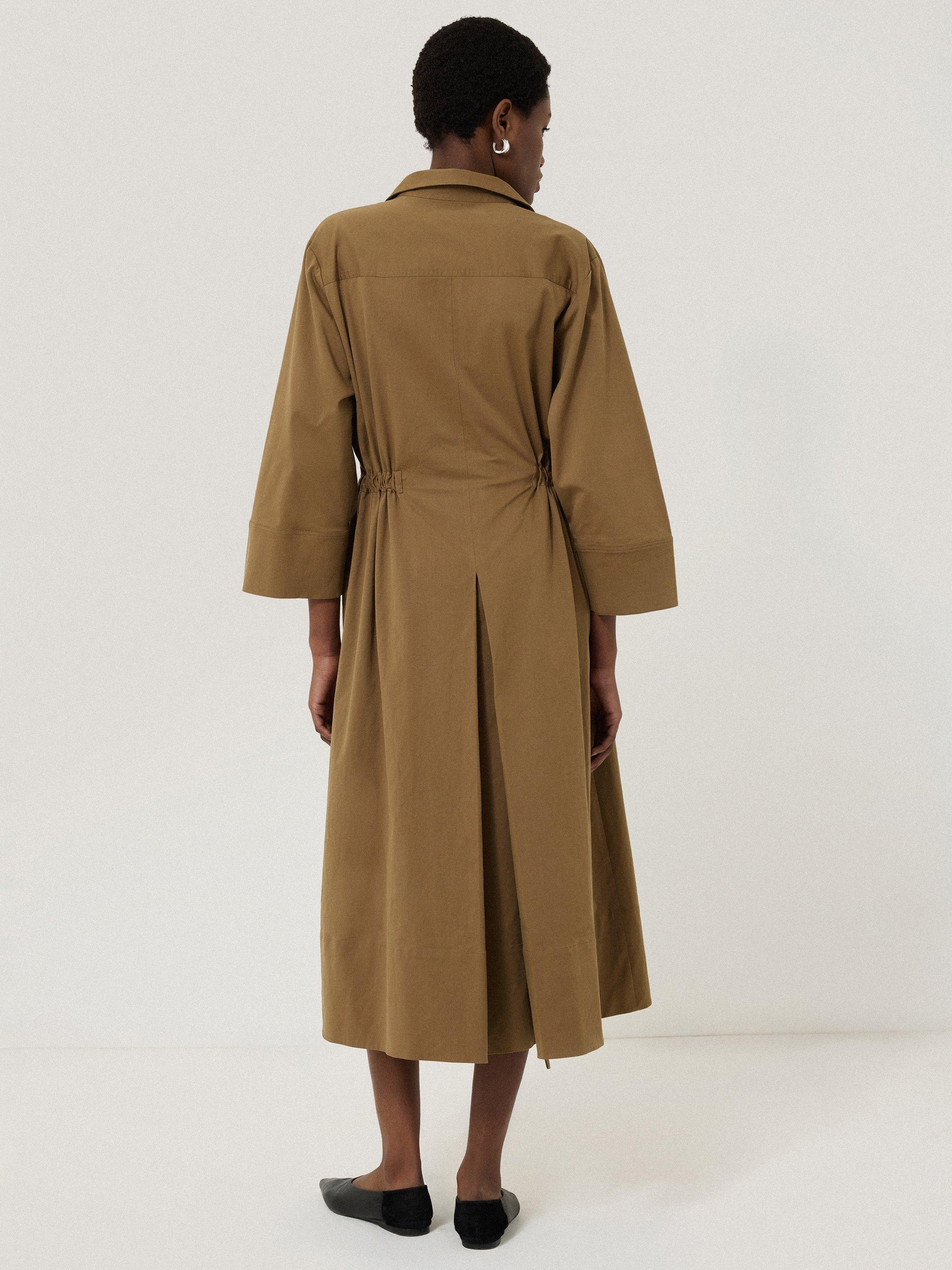 Product image 2 of 6, which shows Jigsaw Tie Waist Shirt Dress, Khaki, S