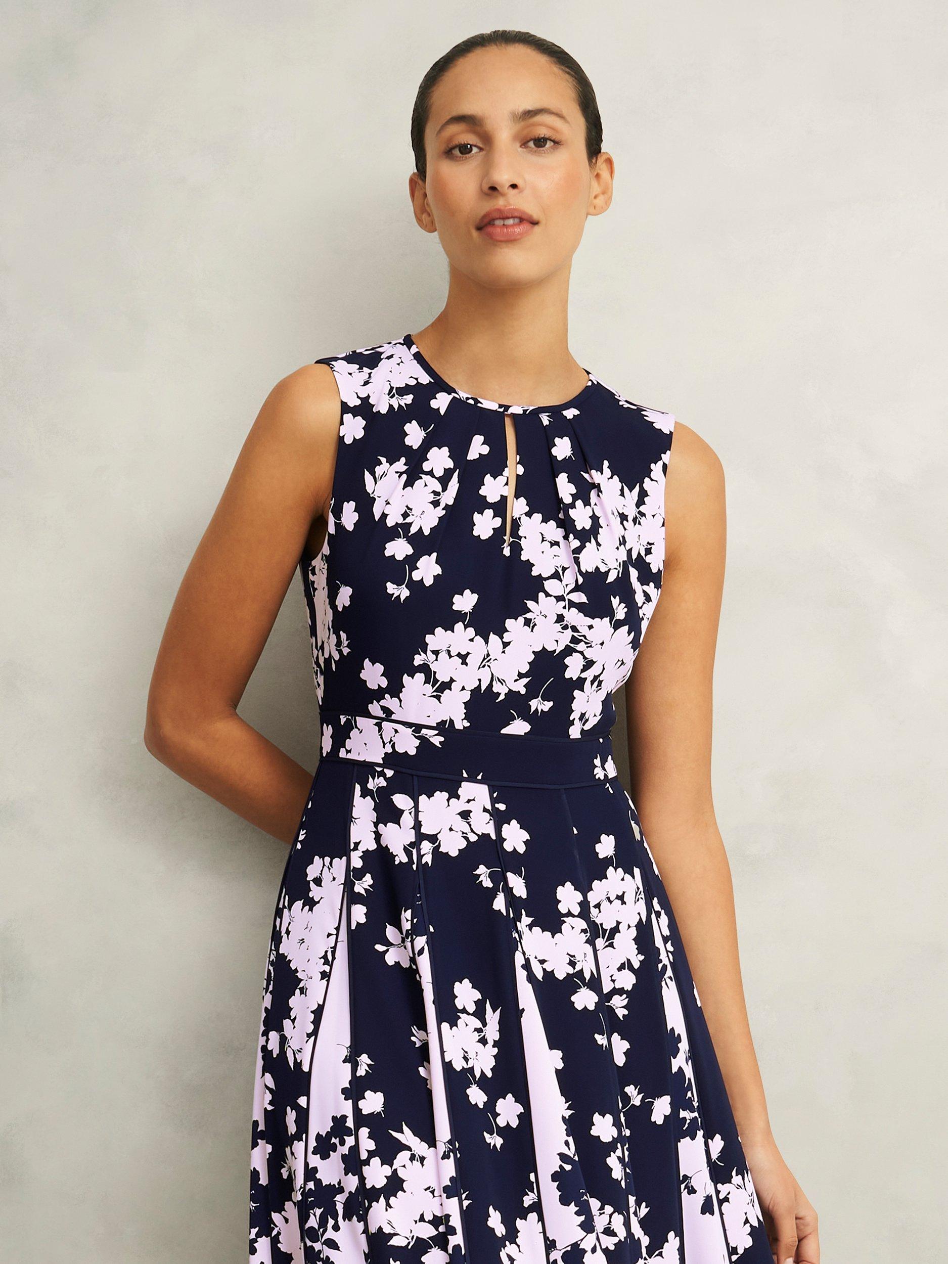 Hobbs Angelica Floral Print Dress, Midnight/Pink
