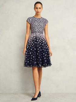 Hobbs Betty Floral Dress, Midnight Pink, Midnight Pink