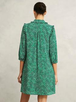 Hobbs Laurel Ruffles Mini Dress, Cilantro Green - view 2, Cilantro Green