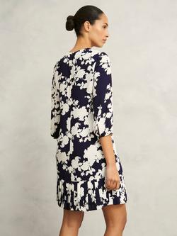 Hobbs Liana Floral Tunic Dress, Midnight Ivory - view 2, Midnight Ivory