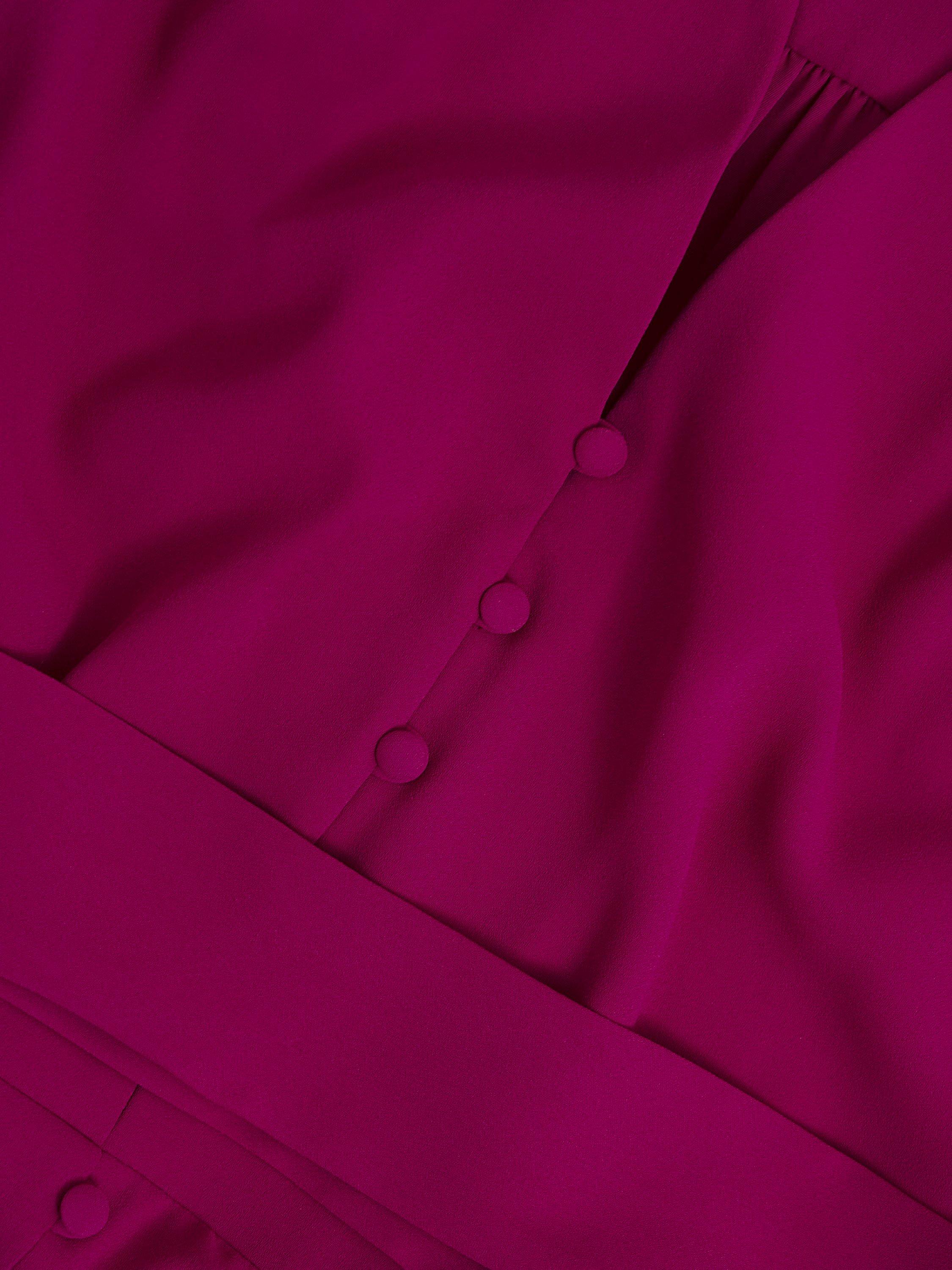 Product image 8 of 8, which shows Hobbs Petite Magnolia Flared Dress, Cerise Pink, 18