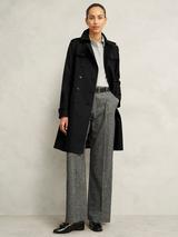 Reiss August Longline Mac Coat, Black